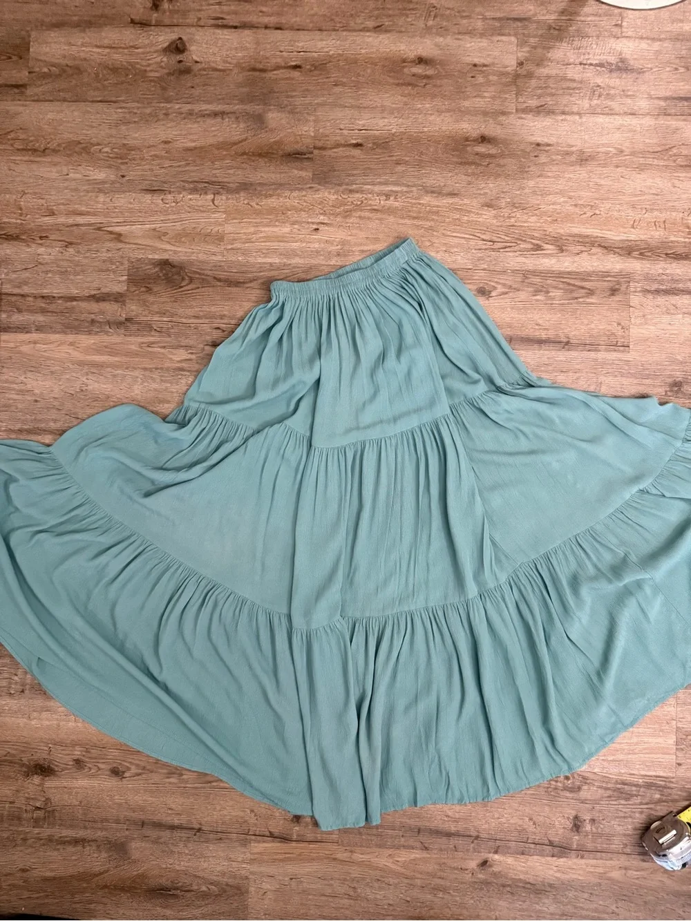 Double D Ranchwear • Turquoise Tiered Broomstick Maxi Skirt